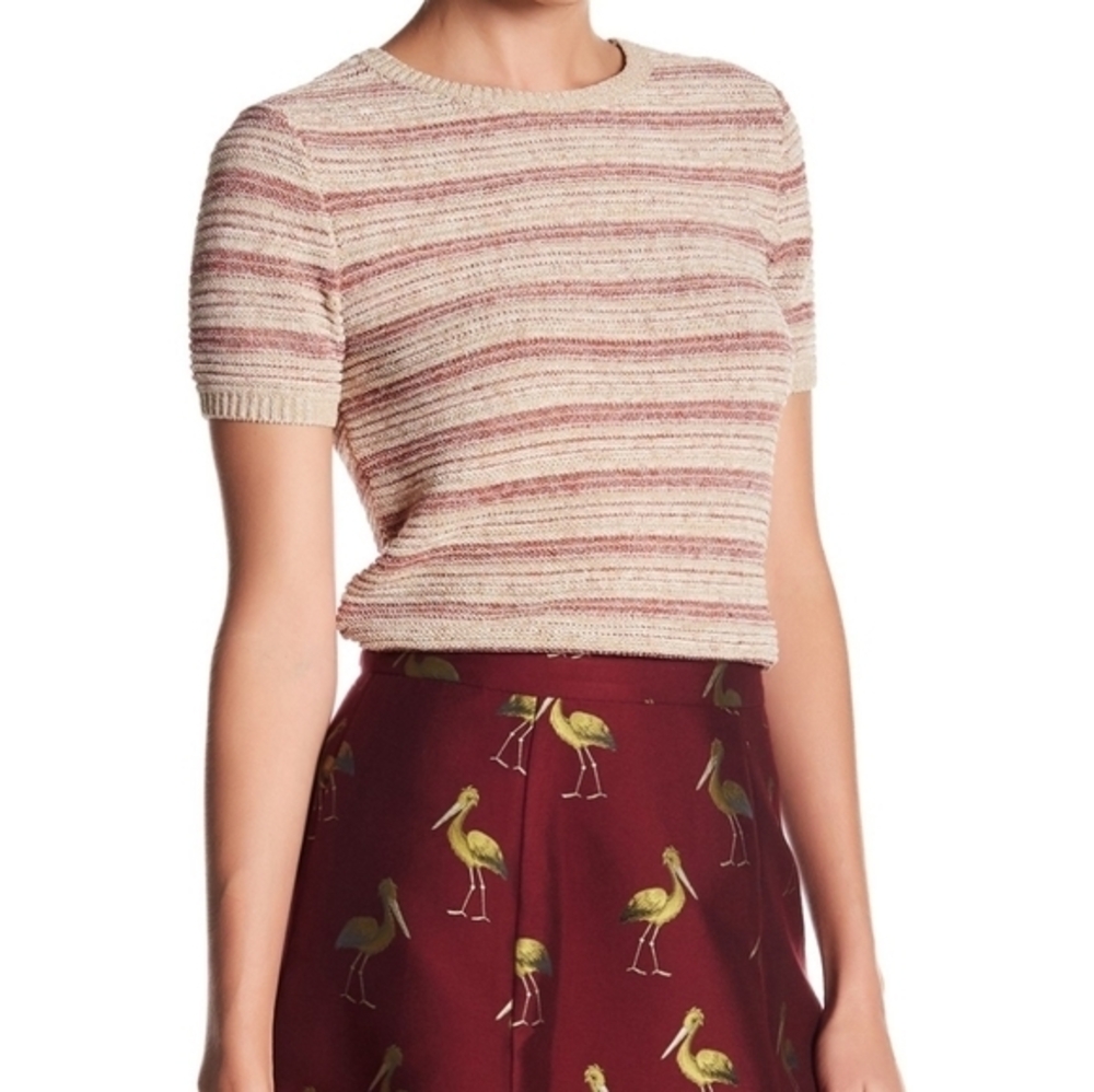 Alice & Olivia Metallic Knit Top Large Dusty